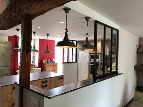 Verrière et comptoir acier, Teix Art 